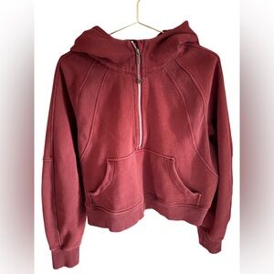 Lululemon Scuba Oversized Half Zip Red Merlot size M/L